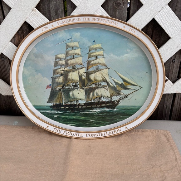 Other - Vintage Metal Tray. The Frigate Constellation”